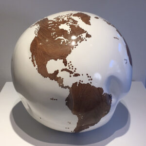 White Teak Globe by Bruno Helgen